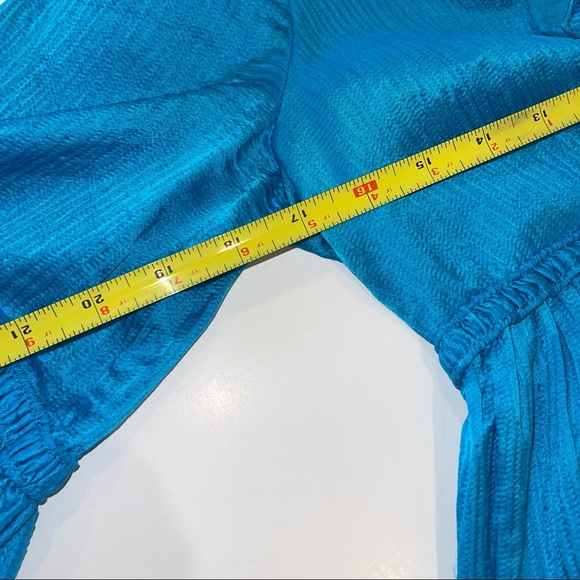 Vintage Betsey Johnson Blue Silk Blend Ruffle Tiered Dress Baby Doll - Picture 9 of 17